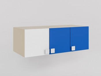 Антресоль на шкаф 3-х створчатый Скай (Синий/Белый/корпус Клен) в Горняке - gornyak.mebel54.com | фото