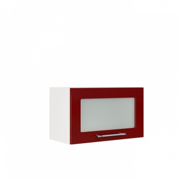 Бруклин ШВГС 600 Шкаф верхний горизонтальный со стеклом (Бетон белый/корпус Белый) в Горняке - gornyak.mebel54.com | фото