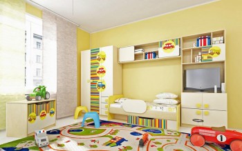 Детская комната Клаксон (Бежевый/корпус Клен) в Горняке - gornyak.mebel54.com | фото