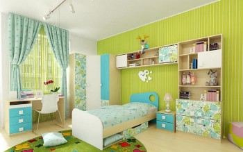 Детская комната Твит (Белый/Зеленый/корпус Клен) в Горняке - gornyak.mebel54.com | фото