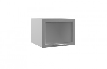 Гарда ГВПГС 600 шкаф верхний горизонтальный глубокий со стеклом высокий (Белый/корпус Серый) в Горняке - gornyak.mebel54.com | фото