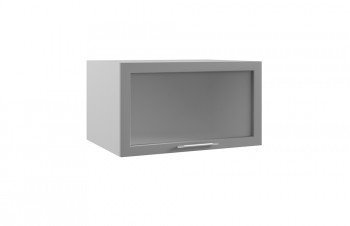 Гарда ГВПГС 800 шкаф верхний горизонтальный глубокий со стеклом высокий (Белый/корпус Серый) в Горняке - gornyak.mebel54.com | фото