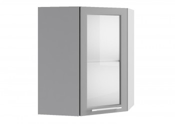 Гарда ВПУС 550 шкаф верхний угловой со стеклом Белый в Горняке - gornyak.mebel54.com | фото