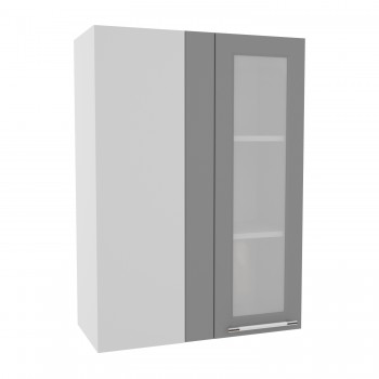 Гарда ВПУС 650 шкаф верхний угловой со стеклом высокий (Белый/корпус Серый) в Горняке - gornyak.mebel54.com | фото
