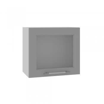 Империя ВПГС 500 Шкаф верхний горизонтальный со стеклом высокий (Серый Эмалит/корпус Серый) в Горняке - gornyak.mebel54.com | фото
