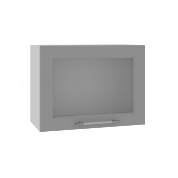 Капри ВПГС 600 шкаф верхний горизонтальный со стеклом высокий (Камень темный/корпус Серый) в Горняке - gornyak.mebel54.com | фото