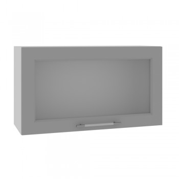 Капри ВПГС 800 шкаф верхний горизонтальный со стеклом высокий (Камень темный/корпус Серый) в Горняке - gornyak.mebel54.com | фото