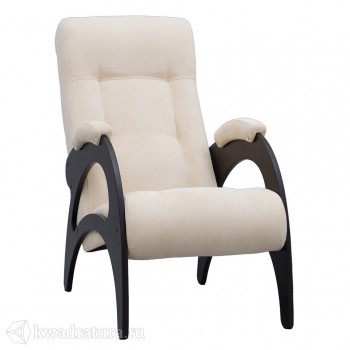 Кресло для отдыха Неаполь Модель 9 без лозы (Венге-эмаль/Ткань Ваниль Verona Vanilla) в Горняке - gornyak.mebel54.com | фото