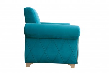 Кресло для отдыха "Порто" (велюр киви бирюза / микровельвет крем) в Горняке - gornyak.mebel54.com | фото