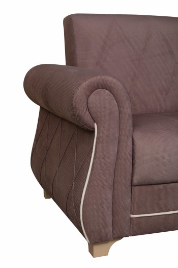 Кресло для отдыха "Порто" (велюр текстура лиловый / микровельвет крем)/осн. в Горняке - gornyak.mebel54.com | фото