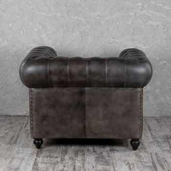Кресло кожаное Лофт Честер (акация) в Горняке - gornyak.mebel54.com | фото