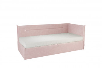 Кровать 0.9 Альба Тахта (Нежно-розовый велюр) в Горняке - gornyak.mebel54.com | фото