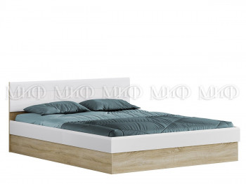 Кровать 1,6 спальня Фортуна (Дуб сонома/белый глянец) в Горняке - gornyak.mebel54.com | фото