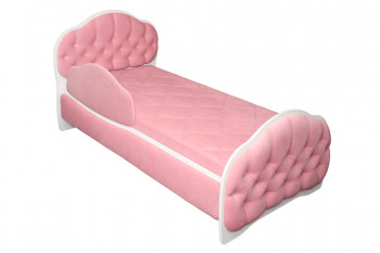 Кровать 160 Гармония 36 Светло-розовый (мягкий бортик) в Горняке - gornyak.mebel54.com | фото
