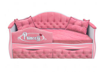 Кровать 160 серии Иллюзия 2 ящика 36 Розовый (мягкий бортик/подушки) в Горняке - gornyak.mebel54.com | фото