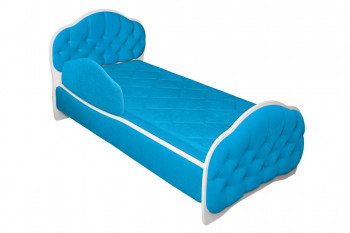Кровать 170 Гармония 84 Ярко-голубой (мягкий бортик) в Горняке - gornyak.mebel54.com | фото