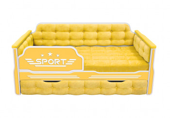 Кровать 170 серии Спорт 1 ящик 74 Жёлтый (мягкие боковые накладки) в Горняке - gornyak.mebel54.com | фото