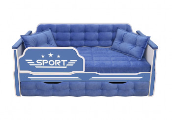 Кровать 170 серии Спорт 1 ящик 85 Синий (подушки) в Горняке - gornyak.mebel54.com | фото