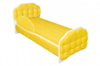 Кровать 180 Атлет 74 жёлтый (мягкий бортик) в Горняке - gornyak.mebel54.com | фото