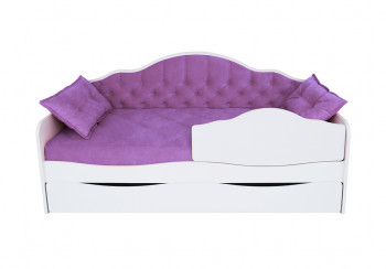 Кровать 180 серии Иллюзия Лайт 1 ящик 32 Фиолетовый (подушки) в Горняке - gornyak.mebel54.com | фото