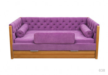 Кровать 180 серии Леди + ящик 32 Фиолетовый (мягкий бортик/подушка валик) в Горняке - gornyak.mebel54.com | фото
