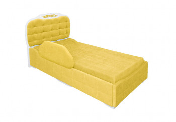 Кровать 190 Атлет Lux 74 Жёлтый (мягкий бортик) в Горняке - gornyak.mebel54.com | фото