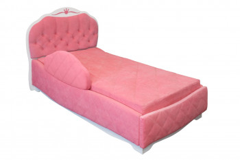 Кровать 190 Гармония Lux 36 Розовый (мягкий бортик) в Горняке - gornyak.mebel54.com | фото