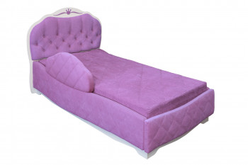 Кровать 190 Гармония Lux 67 Светло-фиолетовый (мягкий бортик) в Горняке - gornyak.mebel54.com | фото