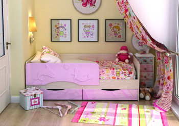 Кровать Алиса КР-812 1,6 Белфорд/Розовый металлик в Горняке - gornyak.mebel54.com | фото