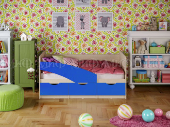 Кровать Бабочки 2,0м (Синий матовый) в Горняке - gornyak.mebel54.com | фото