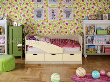 Кровать Бабочки 2,0м (Ваниль матовый) в Горняке - gornyak.mebel54.com | фото