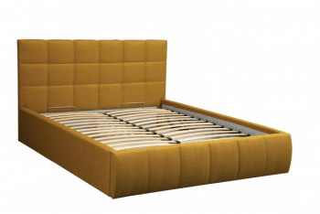 Кровать "Диана" ш. 1400 (Н=1010мм) (жаккард горчица) в Горняке - gornyak.mebel54.com | фото