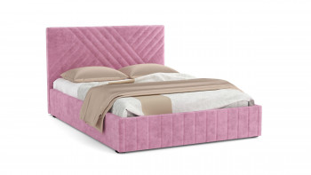 Кровать Гамма ш. 1400 (без основания для хранения) (велюр тенерифе розовый) в Горняке - gornyak.mebel54.com | фото
