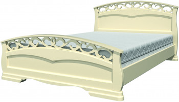 Кровать Грация-1 из массива сосны 1600*2000 Слоновая кость в Горняке - gornyak.mebel54.com | фото