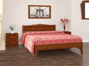 Кровать Карина-7 из массива сосны 1200*2000 Орех в Горняке - gornyak.mebel54.com | фото
