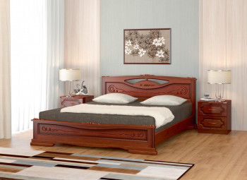 Кровать Карина-7 из массива сосны 1400*2000 Орех в Горняке - gornyak.mebel54.com | фото