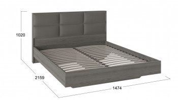 Кровать «Либерти» с мягким изголовьем и подъемным механизмом Хадсон/Ткань Грей/1400 в Горняке - gornyak.mebel54.com | фото