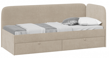 Кровать «Молли» с мягкой обивкой (900) тип 1 (Микровелюр Scandi Cream 03) в Горняке - gornyak.mebel54.com | фото