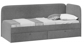 Кровать «Молли» с мягкой обивкой (900) тип 1 (Микровелюр Scandi Graphite 22) в Горняке - gornyak.mebel54.com | фото