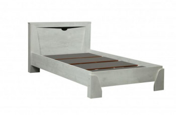 Кровать одинарная 33.07 с настилом "Лючия" (ш. 900)/(бетон пайн белый / венге / белый) в Горняке - gornyak.mebel54.com | фото
