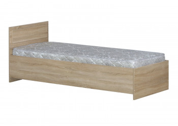 Кровать одинарная 800-2 без матраса (прямые спинки) Дуб Сонома в Горняке - gornyak.mebel54.com | фото