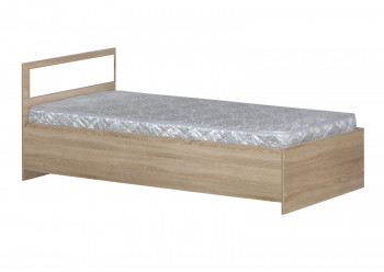 Кровать одинарная 900-2 без матраса (прямые спинки) Дуб Сонома в Горняке - gornyak.mebel54.com | фото