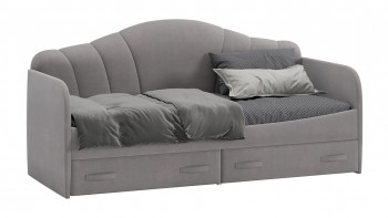 Кровать с мягкой спинкой и ящиками «Сабрина» 900 Светло-серый в Горняке - gornyak.mebel54.com | фото