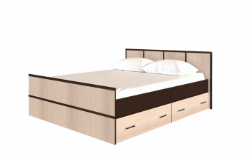 Кровать Сакура с настилом и ящиками 1,4 (Венге/Лоредо) в Горняке - gornyak.mebel54.com | фото