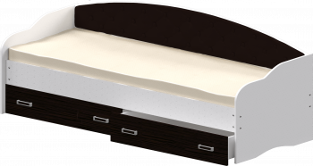 Кровать Софа-7 с мягкой спинкой (800х1900) Белый/Венге в Горняке - gornyak.mebel54.com | фото