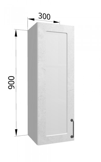 Лофт ВПС 300 шкаф верхний со стеклом высокий (Штукатурка белая/корпус Серый) в Горняке - gornyak.mebel54.com | фото