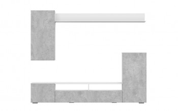 Мебель для гостиной МГС 4 (Белый/Цемент светлый) в Горняке - gornyak.mebel54.com | фото