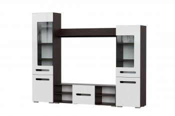 Мебель для гостиной МГС 6 (Исполнение 1/Венге/Белый глянец) в Горняке - gornyak.mebel54.com | фото