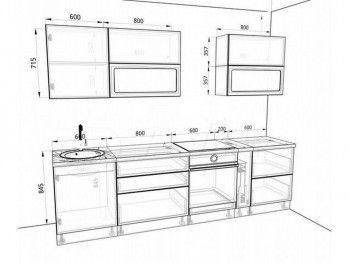 Модульная кухня Бруклин 2.4 x 2 м (Бетон белый) в Горняке - gornyak.mebel54.com | фото