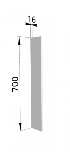 Панель торцевая (для шкафа верхнего торцевого высотой 700 мм) ПТ 400 Мелисса (Белый скин) в Горняке - gornyak.mebel54.com | фото